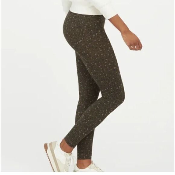 NWT Spanx Look At Me Now Leggings Olive Leopard Size XL - Picture 4 of 12